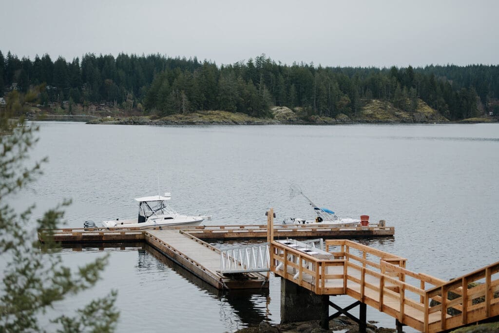 Why take a car when you can boat to your wedding day ceremony on Vancouver Island.