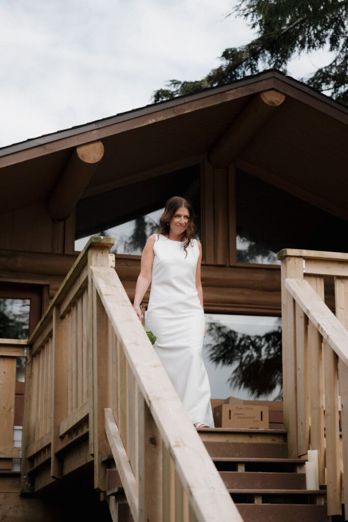 Bride and Groom first look before Wedding Ceremony at Crystal Cove Beach Resort at Chesterman Beach. Local Tofino BC Wedding Photographer captures moments on both photo and video
