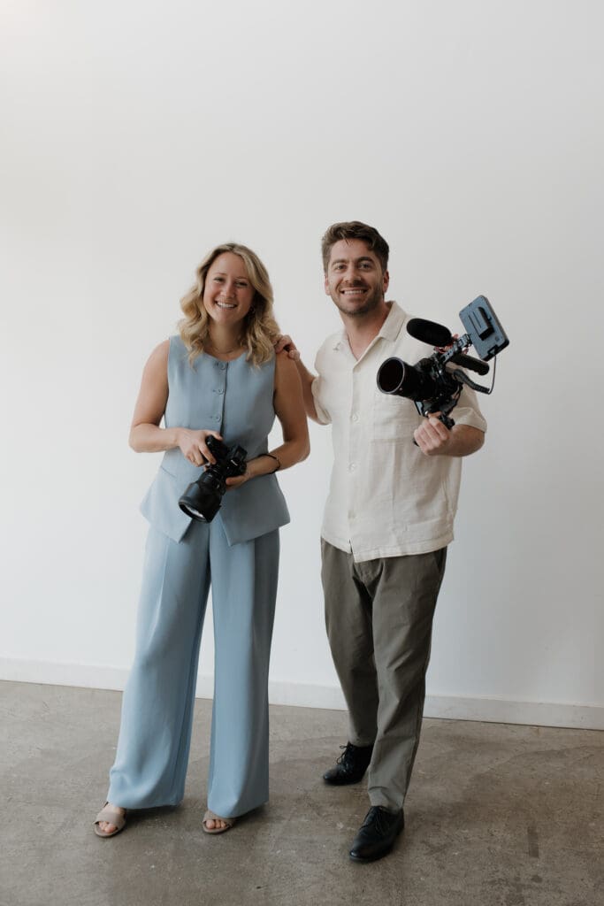 Local Victoria BC Wedding PHotographer and Videographer pose for a team photo