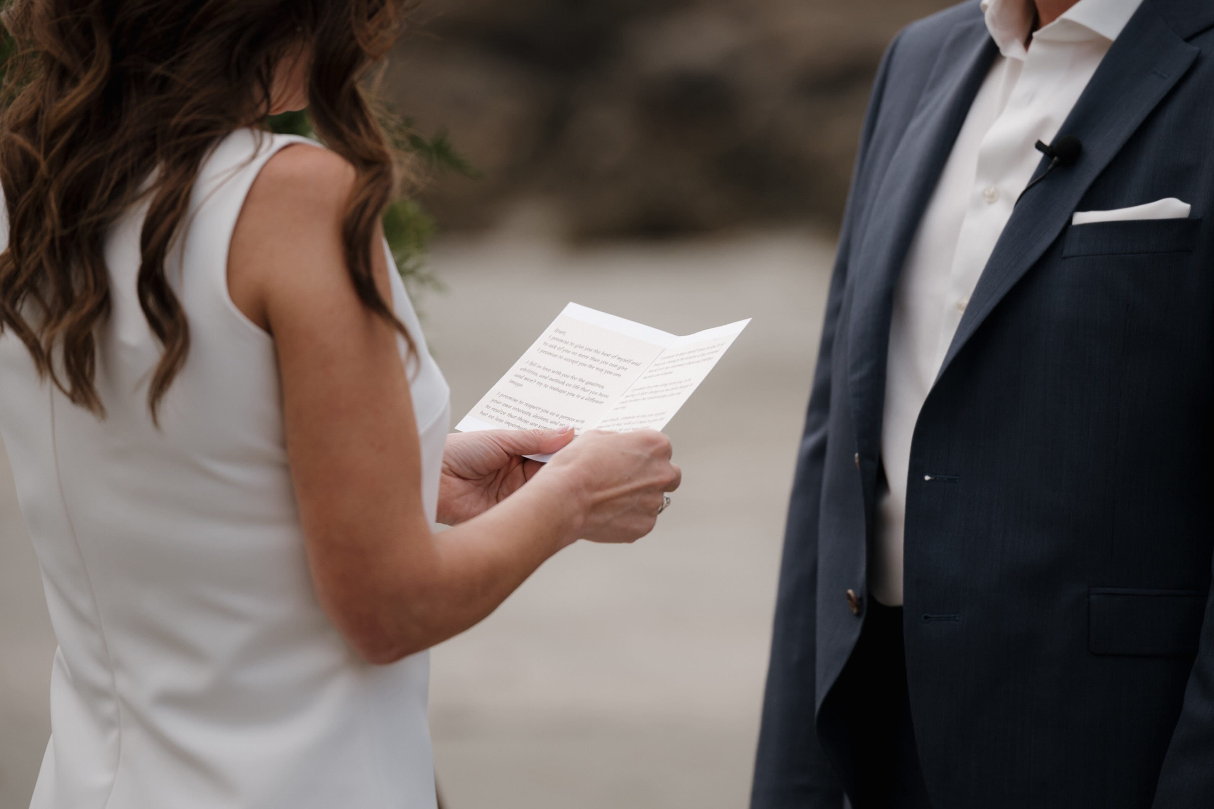 Hayley Zumkeller photography and videography team capture a couple exchanging personal vows on Chesterman Beach on Vancouver Island.