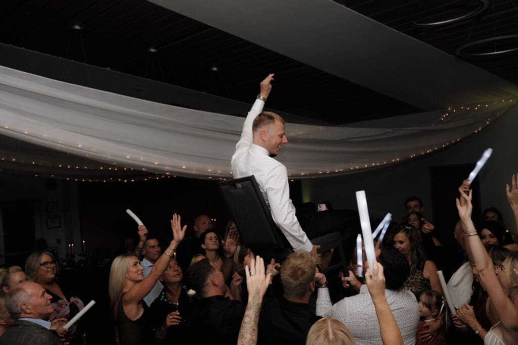 Hayley Zumkeller photography and videography team from Victoria BC capture the fun party accessories available for rent to make your wedding reception epic.