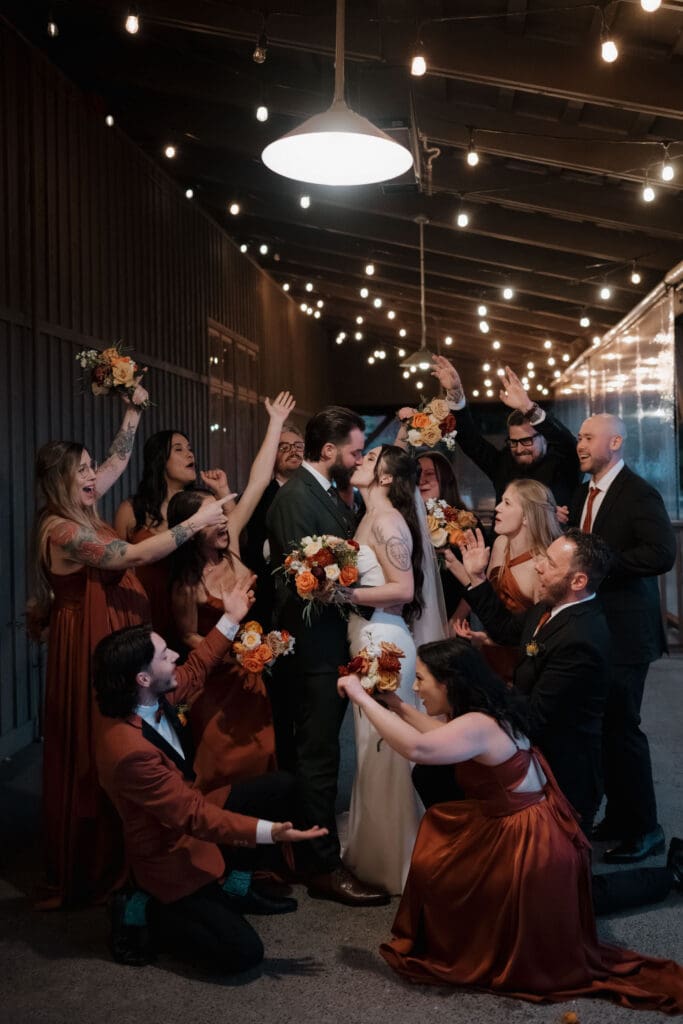 Wedding reception dance floor at Church and State Winery Victoria BC captured by wedding videography team Hayley Zumkeller