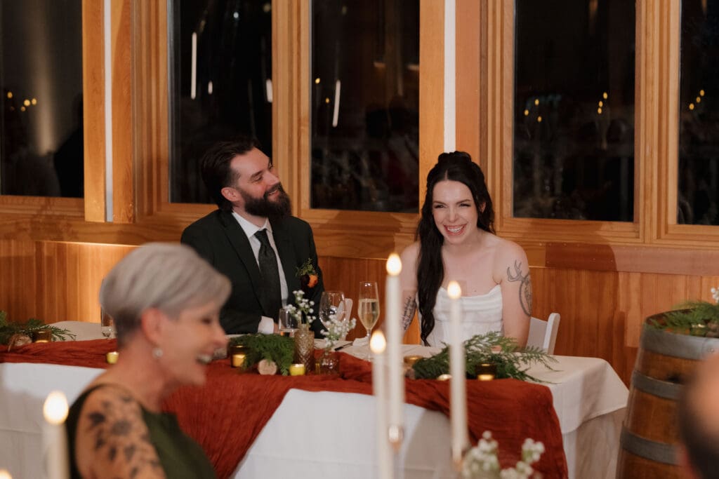 Wedding party portraits at Church and State Winery fall wedding on Vancouver Island