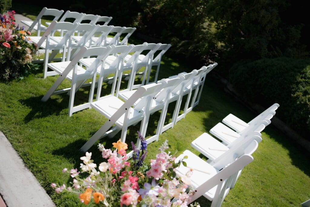 Hayley Zumkeller photography and videography team capture this behind the scenes look at the ceremony set up for a Tigh-Na-Mara wedding on Vancouver Island.