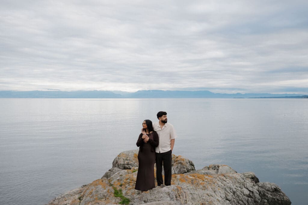 Saxe Point Park in Esquimalt Victoria BC at sunset — one of the best proposal locations on Vancouver Island