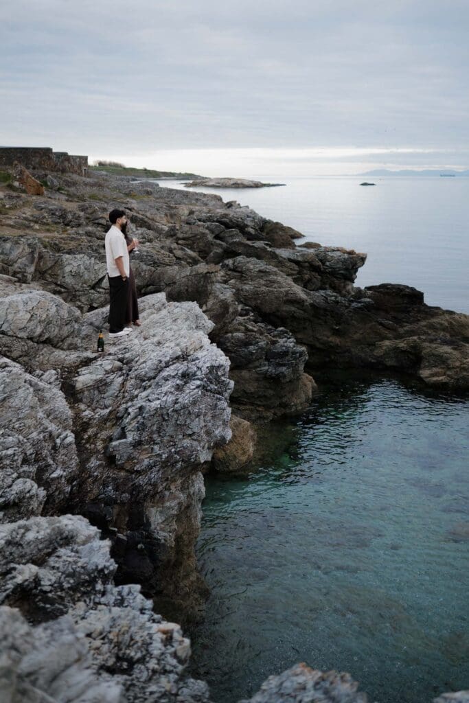 Saxe Point Park in Esquimalt Victoria BC at sunset — one of the best proposal locations on Vancouver Island