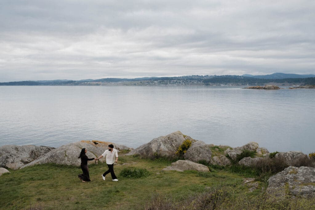 Saxe Point Park in Esquimalt Victoria BC at sunset — one of the best proposal locations on Vancouver Island