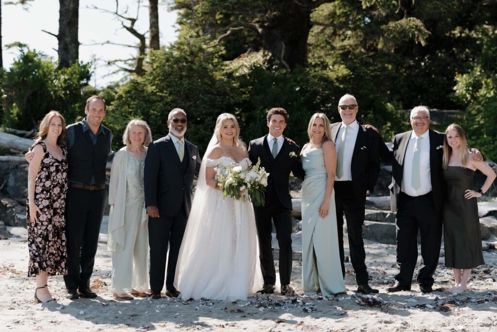 June wedding photos in Tofino BC by a Tofino wedding photographer at the Wickanninish