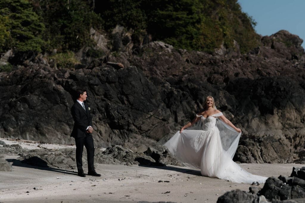 June wedding photos in Tofino BC by a Tofino wedding photographer at the Wickanninish