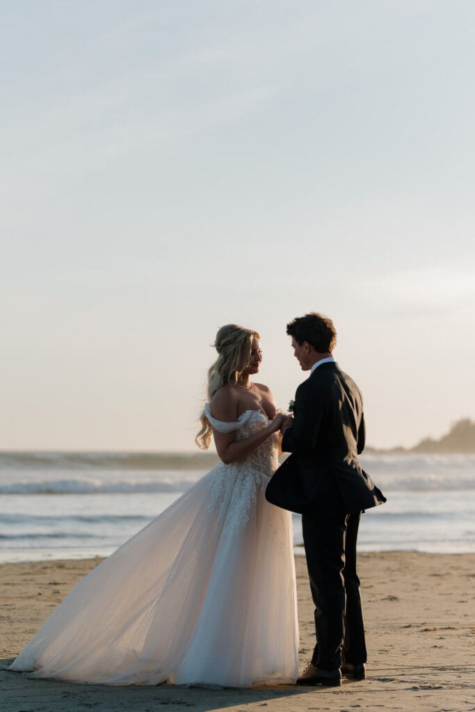 July wedding photos in Tofino BC by a Tofino wedding photographer at the Wickanninish