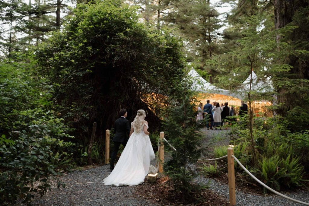 the secret Hemlock Hideaway at the Wickanninish in Tofino BC hosts a wedding celebration