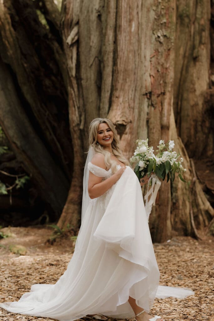 August wedding photos in Tofino BC by a Tofino wedding photographer at the Wickanninish hidden forest