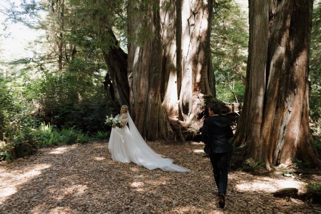 August wedding photos in Tofino BC by a Tofino wedding photographer at the Wickanninish hidden forest
