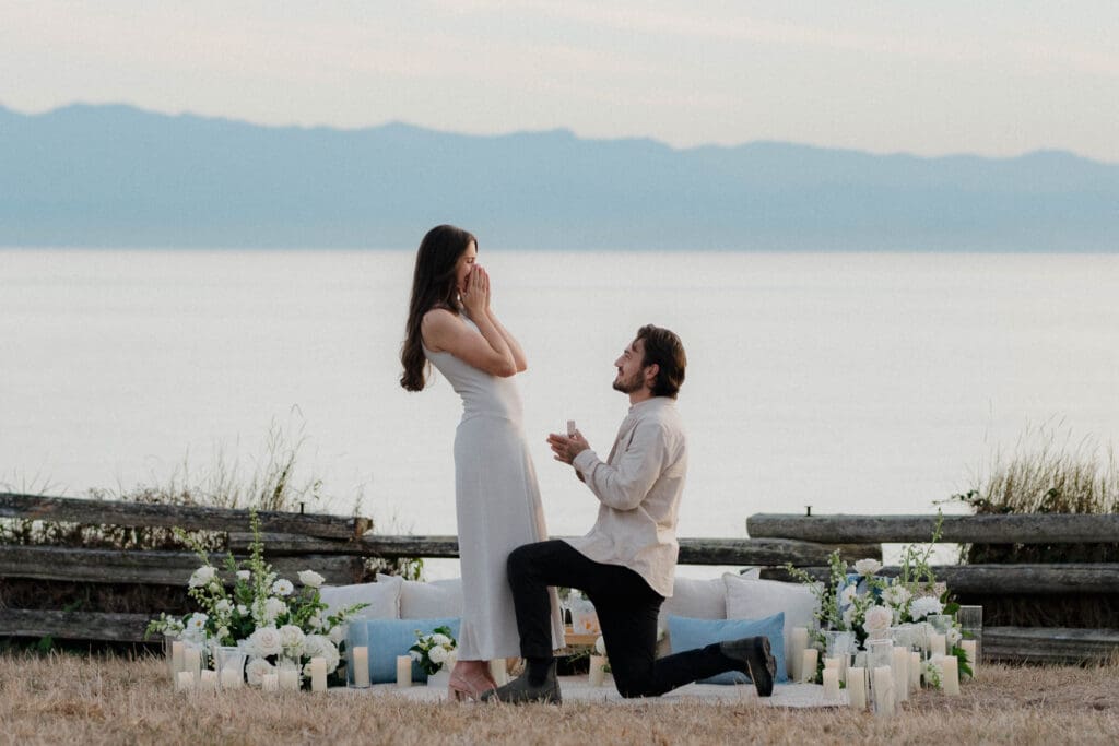 Candlelit proposal setup planned by Victoria BC proposal planner Hayley Zumkeller
