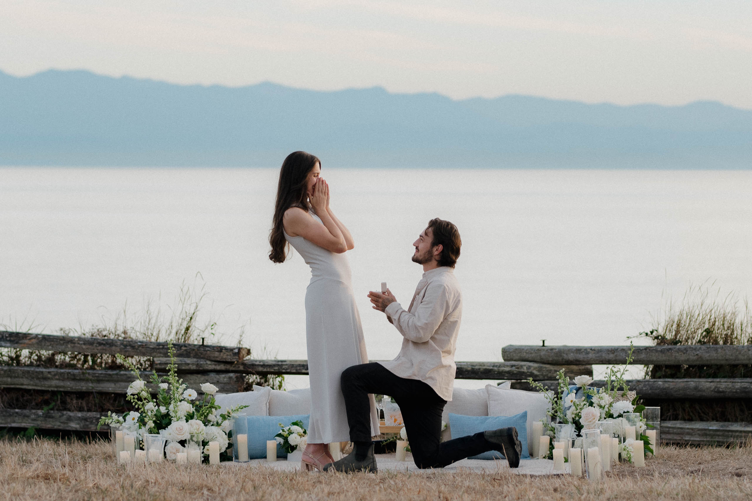 Candlelit proposal setup planned by Victoria BC proposal planner Hayley Zumkeller