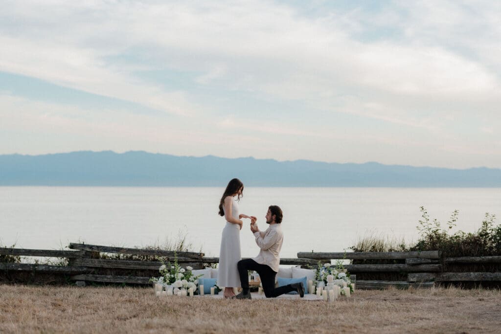 Candlelit proposal setup planned by Victoria BC proposal planner Hayley Zumkeller