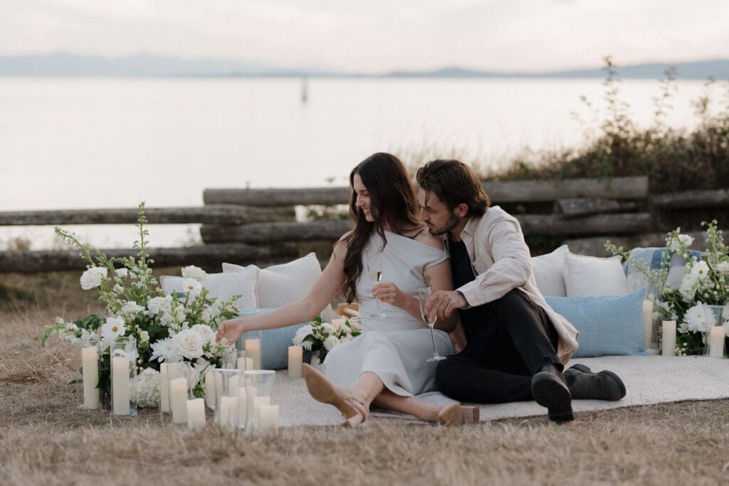 Surprise proposal reaction captured by Victoria BC proposal photographer Hayley Zumkeller